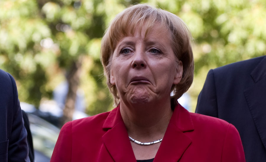 Angela Merkel triest